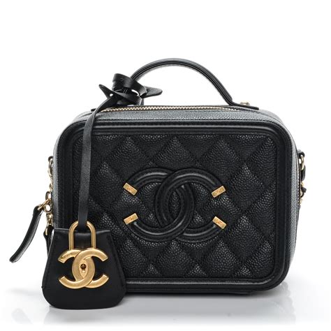 chanel calfskin quilted cc small vanity case black|CHANEL Calfskin Quilted CC Small Vanity Case Black.